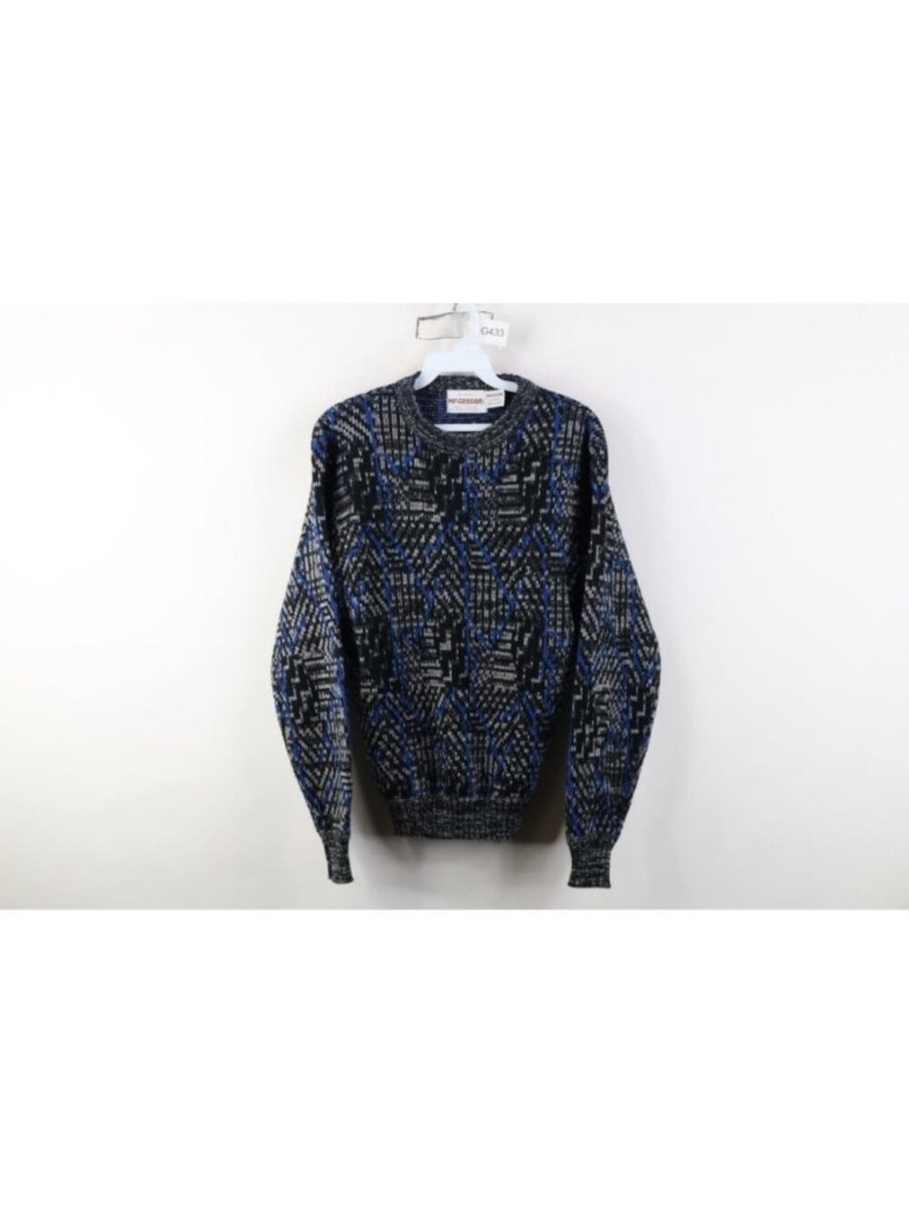 Vtg 90s Streetwear Womens Medium Abstract Geometric Knit Crewneck Sweater USA